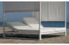 Lit de jardin balinaise multi-positions 2 personnes en aluminium et Dralon - Creta - blanc - Hevea