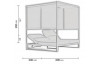 Lit de jardin balinaise multi-positions 2 personnes en aluminium et Dralon - Creta - blanc - Hevea