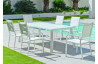 Ensemble table et fauteuils de jardin 6 personnes en aluminium et textilène - Dalas/priscila - blanc - Hevea