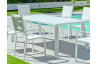 Ensemble table et fauteuils de jardin 6 personnes en aluminium et textilène - Dalas/priscila - blanc - Hevea