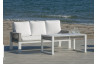 Salon de jardin bas 7 personnes en aluminium et cordage - Estambul - blanc - Hevea