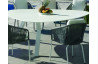 Ensemble table triangulaire et fauteuils de jardin 9 personnes en aluminium et Krion - Everest/tulip - blanc - Hevea