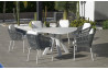 Ensemble table triangulaire et fauteuils de jardin 6 personnes en aluminium et Krion - Everest/tulip - blanc - Hevea