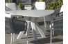 Ensemble table triangulaire et fauteuils de jardin 6 personnes en aluminium et Krion - Everest/tulip - blanc - Hevea