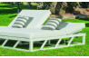 Lit de jardin balinaise multi-positions 2 personnes en aluminium et Dralon - Filipinas - blanc - Hevea