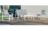 Salon de jardin bas 4 personnes en aluminium et Dralon - Genova - Hevea