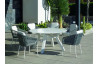 Ensemble table et fauteuils de jardin 6 personnes en aluminium et Krion - Montblanc/tulip - blanc - Hevea