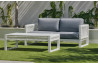 Salon de jardin bas 4 personnes en aluminium, dralon et cordage - Monterrey - Hevea