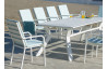 Ensemble table et fauteuils de jardin 10 personnes en aluminium et Dralon - Olimpia/caravel - blanc - Hevea
