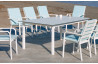 Ensemble table et fauteuils de jardin 8 personnes en aluminium et HPL - Palma/caravel - blanc - Hevea