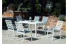 Ensemble table et fauteuils de jardin 6 personnes en aluminium et Dralon - Palma - Hevea