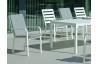 Ensemble table et fauteuils de jardin 8 personnes en aluminium et Dralon - Palma caravel - blanc - Hevea