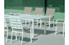 Ensemble table et fauteuils de jardin extensible 8 personnes en aluminium et Dralon - Palma caravel - blanc - Hevea