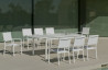 Ensemble table et fauteuils de jardin extensible 8 personnes en aluminium et textilène - Palma roma - Hevea