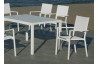 Ensemble table et fauteuils de jardin 6 personnes en aluminium et textilène - Palma roma - blanc - Hevea