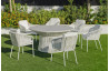 Ensemble table et fauteuils de jardin 6 personnes en aluminium et Krion - Rhodos/tulip - blanc - Hevea