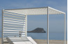 Lit de jardin balinaise multi-positions 2 personnes en aluminium et Dralon - Santorini - blanc - Hevea