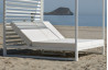Lit de jardin balinaise multi-positions 2 personnes en aluminium et Dralon - Santorini - blanc - Hevea