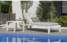 Bain de soleil multi-positions en aluminium et Dralon - Zafiro - blanc - Hevea