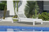 Bain de soleil multi-positions en aluminium et Dralon - Zafiro - blanc - Hevea