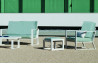 Salon de jardin bas 6 personnes en aluminium et Dralon - Bolonia - Hevea