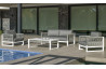 Salon de jardin bas 4 personnes en aluminium, dralon et cordage - Monterrey - Hevea