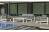 Salon de jardin bas 4 personnes en aluminium, dralon et cordage - Monterrey - Hevea