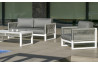 Salon de jardin bas 4 personnes en aluminium, dralon et cordage - Monterrey - Hevea