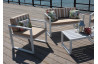 Salon de jardin bas 4 personnes en aluminium et Dralon - Munich - Hevea