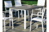 Ensemble table et fauteuils de jardin 6 personnes en aluminium et HPL - Palma/milos - Hevea