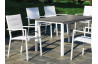 Ensemble table et fauteuils de jardin 6 personnes en aluminium et HPL - Palma/milos - Hevea