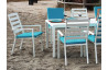 Ensemble table et fauteuils de jardin 8 personnes en aluminium et Dralon - Palma - Hevea