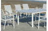 Ensemble table et fauteuils de jardin Palma extensible 8 personnes en aluminium, HPL et DralonLux - Hevea