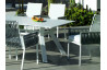 Table salon de jardin 6 personnes en aluminium et Krion - Andes - blanche - Hevea