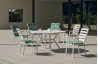 Table salon de jardin hexagonale 6 personnes en aluminium - Brasilia - Hevea