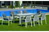 Table salon de jardin 8 personnes en aluminium et HPL - Camelia - Hevea