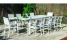 Table salon de jardin extensible 12 personnes en aluminium - Camelia - blanche - Hevea