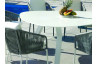 Table triangulaire salon de jardin 8 personnes en aluminium et Krion - Everest - blanche - Hevea