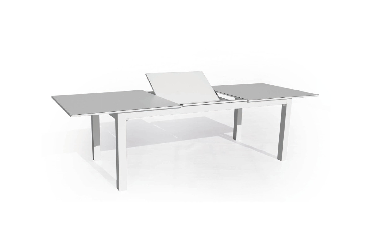 Table salon de jardin extensible 12 personnes en aluminium et HPL - Camelia - Hevea