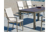 Ensemble table et fauteuils de jardin 6 personnes en aluminium et HPL - Camelia/palma - champagne - Hevea