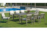 Ensemble table et fauteuils de jardin 8 personnes en aluminium et Dralon - Camelia - Hevea