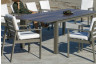 Ensemble table et fauteuils de jardin extensible 10 personnes en aluminium et Dralon - Camelia - champagne - Hevea