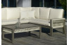 Salon de jardin bas d'angle 5 personnes en aluminium et cordage - Estambul - champagne - Hevea