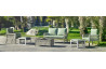 Salon de jardin bas 6 personnes en aluminium et cordage - Havana - champagne - Hevea