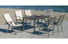 Ensemble table et fauteuils de jardin pliable 6 personnes en aluminium et HPL - Palma - champagne - Hevea