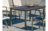 Ensemble table et fauteuils de jardin pliable 6 personnes en aluminium et HPL - Palma - champagne - Hevea