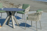 Ensemble table ronde et fauteuils de jardin 4 personnes en aluminium et HPL - Velonia/tulip - champagne - Hevea