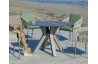 Table ronde salon de jardin 4 personnes en aluminium et HPL - Velonia - Hevea