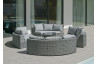 Salon de jardin bas rond 8 personnes en aluminium et cordage - Naroha - gris - Hevea