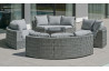 Salon de jardin bas rond 8 personnes en aluminium et cordage - Naroha - gris - Hevea